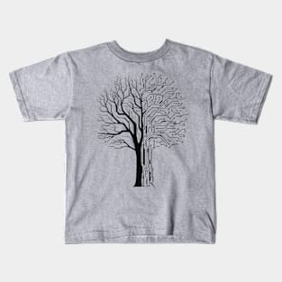 Digital tree black Kids T-Shirt